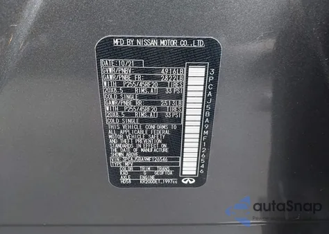 2021 Infiniti Qx50 Luxe из США, поврежденный, VIN 3PCAJ5BA9MF126546